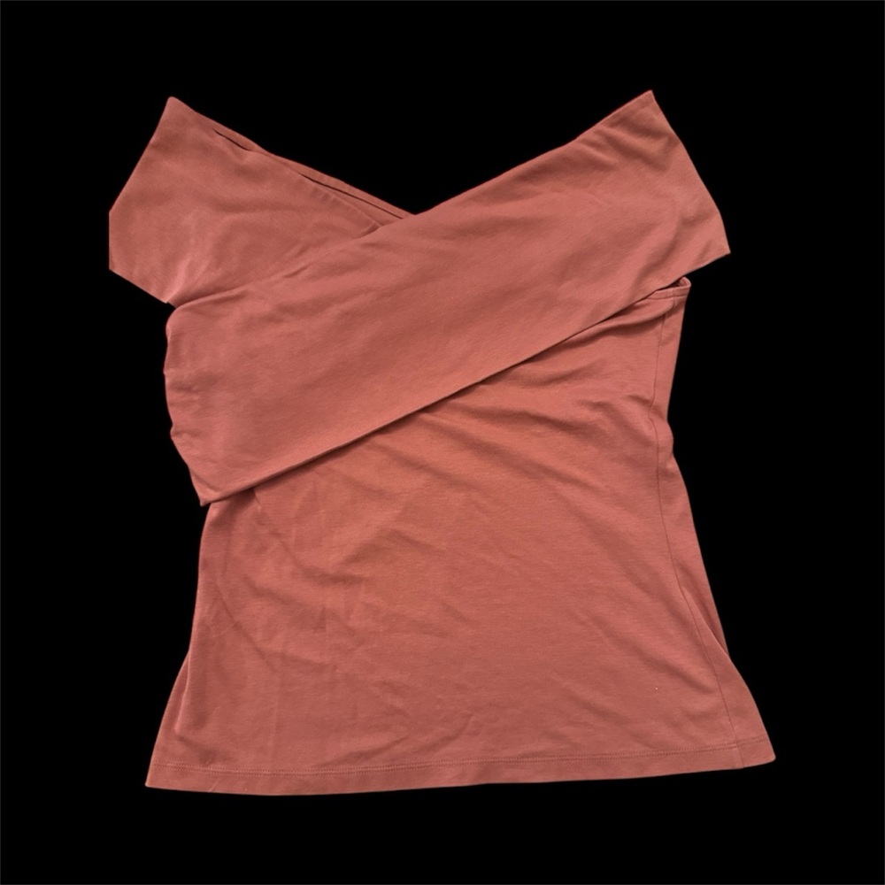 Theory cotton Women's Off-Shoulder Rust Top size once used once - Picture 1 of 7